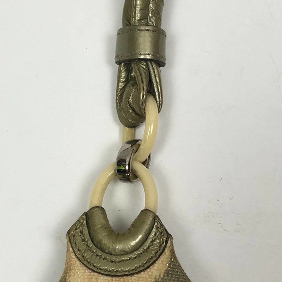 COACH HANDBAG PURSE KRISTIN IKAT OP ART SIGNATURE HOBO 17083 GRAY SHIMMER - Picture 5 of 15